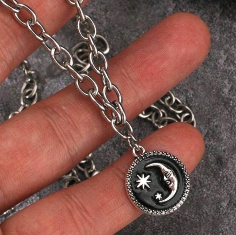 New! Magic Celestial Gothic Silver Plated Moon An… - image 1